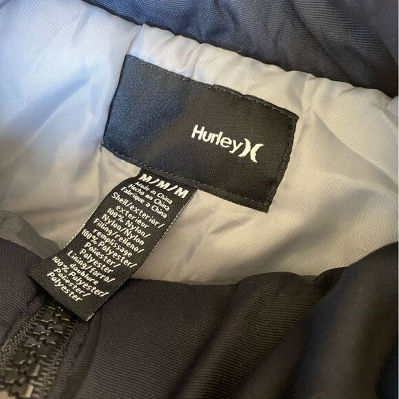 Hurley Kids Boys M Gray Black Ski Puffer Jacket collared winter kidcore gorpcore - Picture 6 of 12